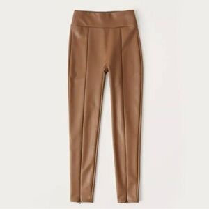 Abercrombie Faux Leather Camel Leggings